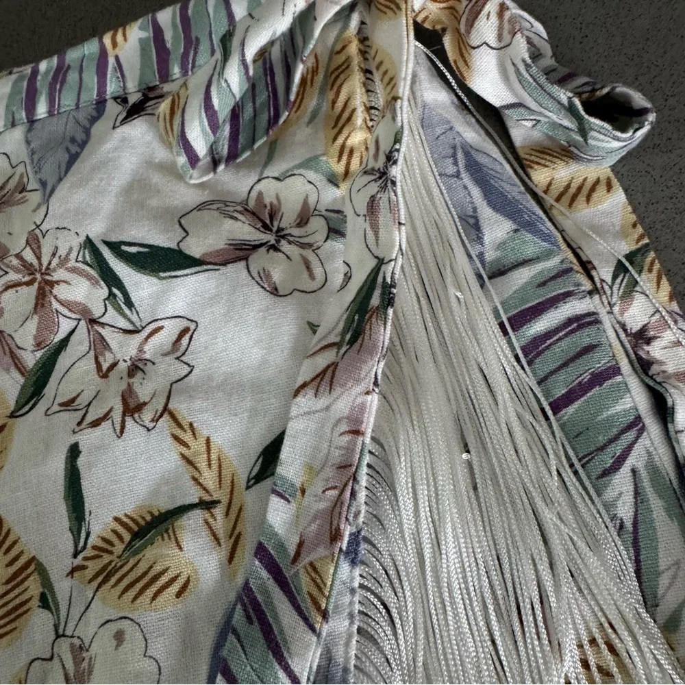 Sigrid Olsen Floral Fringe Wrap Skirt - Picture 3 of 8